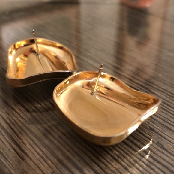 Vintage AVON Bold Dimensions Round Square Earrings 1990 - Picture 4 of 11